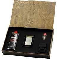 Подарочный набор Zippo Зажигалка 205 + Коробка + Бензин + Кремни + Чехол на пояс черный
