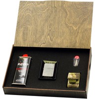 Фото Подарочный набор Zippo Зажигалка 207 + Коробка + Бензин + Кремни + Чехол molle мультикам
