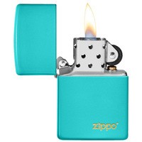Фото Зажигалка Zippo Flat Turquoise Zippo Lasered 49454 ZL