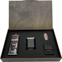 Подарочный набор Zippo Зажигалка 236 + Коробка + Бензин 3141 R + Кремни 2406 + Чехол на пояс черный