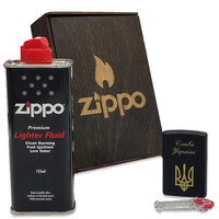 Подарочный набор Zippo Зажигалка 218-SU + Коробка + Бензин 3141 + Кремни 2406