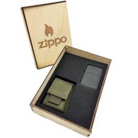 Фото Подарочный набор Zippo Зажигалка 218 CLASSIC + Коробка + Чехол на пояс pz08ol олива