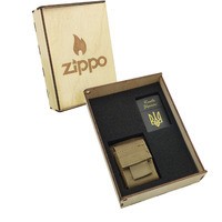 Подарочный набор Zippo Зажигалка 218-SU CLASSIC + Коробка + Чехол на пояс pz09co койот