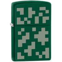 Подарочный набор Zippo Зажигалка Regular Green Matte 221 пиксель + Коробка + Бензин 3141 + Кремни 2406