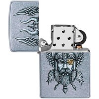 Комплект Zippo Зажигалка Viking Warrior Design 29871 + Подарочная упаковка + Бензин + Кремни