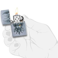 Комплект Zippo Зажигалка Viking Warrior Design 29871 + Подарочная упаковка + Бензин + Кремни