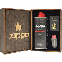 Фото Подарочный набор Zippo Зажигалка 218-SU + Коробка + Бензин 3141 + Кремни 2406