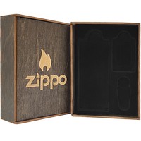 Комплект Zippo Зажигалка 221 TR Тризуб + Бензин + Кремни + Подарочная коробка