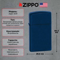 Фото Зажигалка Zippo 1639 Slim Navy Blue Matte
