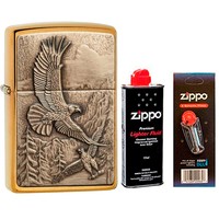 Фото Комплект Zippo Зажигалка 20854 + Бензин + Кремни в подарок