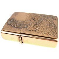 Комплект Zippo Зажигалка WHERE EAGLESS DARE + Подарочная упаковка + Бензин + Кремни
