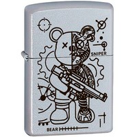 Фото Зажигалка Zippo 205 Sniper Bear CLASSIC satin chrome