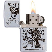 Фото Зажигалка Zippo 205 Sniper Bear CLASSIC satin chrome