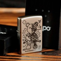 Подарочный набор Zippo Зажигалка 205 Sniper Bear + Коробка + Бензин + Кремни + Чехол на пояс койот