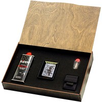 Фото Подарочный набор Zippo Зажигалка 205 Sniper Bear + Коробка + Бензин + Кремни + Чехол на пояс черный