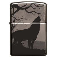 Комплект Zippo Зажигалка Zippo 150 Wolves Design + Подарочная упаковка + Бензин + Кремни