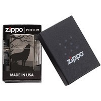 Комплект Zippo Зажигалка Zippo 150 Wolves Design + Подарочная упаковка + Бензин + Кремни