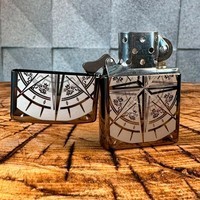 Комплект Zippo Зажигалка Zippo 150n Compass + Подарочная упаковка + Бензин + Кремни