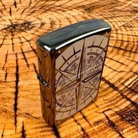 Комплект Zippo Зажигалка Zippo 150n Compass + Подарочная упаковка + Бензин + Кремни