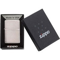 Комплект Zippo Зажигалка Zippo 162 brushed chrome Heavy Wall Armor + Подарочная упаковка + Бензин + Кремни