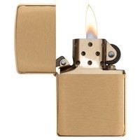 Комплект Zippo Зажигалка 168 CLASSIC armor brushed brass + Подарочная упаковка + Бензин + Кремни