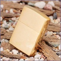 Комплект Zippo Зажигалка 168 CLASSIC armor brushed brass + Подарочная упаковка + Бензин + Кремни
