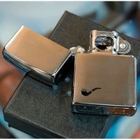Комплект Zippo Зажигалка Zippo 200PL + Подарочная упаковка + Бензин + Кремни