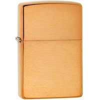 Фото Комплект Zippo Зажигалка Zippo 204B CLASSIC brushed brass + Подарочная упаковка + Бензин + Кремни