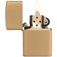 Комплект Zippo Зажигалка Zippo 204B CLASSIC brushed brass + Подарочная упаковка + Бензин + Кремни