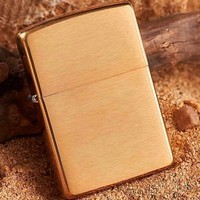 Комплект Zippo Зажигалка Zippo 204B CLASSIC brushed brass + Подарочная упаковка + Бензин + Кремни