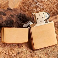 Комплект Zippo Зажигалка Zippo 204B CLASSIC brushed brass + Подарочная упаковка + Бензин + Кремни