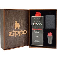 Фото Комплект Zippo Зажигалка Zippo 211 IRON STONE + Подарочная упаковка + Бензин + Кремни