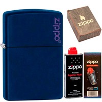 Фото Комплект Zippo Зажигалка Zippo 239ZL CLASSIC navy matte with zippo + Подарочная упаковка + Бензин + Кремни