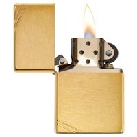 Комплект Zippo Зажигалка Zippo 240 CLASSIC vintage brushed brass + Подарочная упаковка + Бензин + Кремни