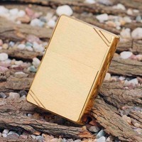 Комплект Zippo Зажигалка Zippo 240 CLASSIC vintage brushed brass + Подарочная упаковка + Бензин + Кремни