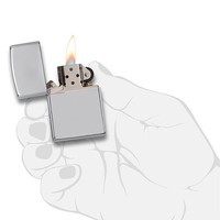 Комплект Zippo Зажигалка Zippo 250 CLASSIC high polish chrome + Подарочная упаковка + Бензин + Кремни