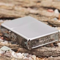 Комплект Zippo Зажигалка Zippo 250 CLASSIC high polish chrome + Подарочная упаковка + Бензин + Кремни