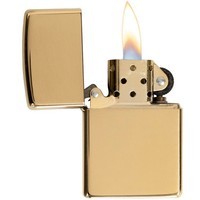Комплект Zippo Зажигалка Zippo 254B CLASSIC high polish brass + Подарочная упаковка + Бензин + Кремни