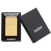 Комплект Zippo Зажигалка Zippo 254B CLASSIC high polish brass + Подарочная упаковка + Бензин + Кремни
