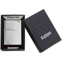 Комплект Zippo Зажигалка Zippo 260 CLASSIC vintage high polish chrome + Подарочная упаковка + Бензин + Кремни