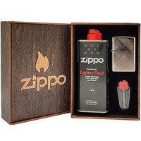 Комплект Zippo Зажигалка Zippo 28182 REG DIAGONAL WEAVE + Подарочная упаковка + Бензин + Кремни
