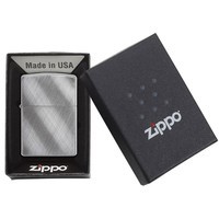 Комплект Zippo Зажигалка Zippo 28182 REG DIAGONAL WEAVE + Подарочная упаковка + Бензин + Кремни