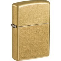 Фото Комплект Zippo Зажигалка Zippo Regular Street Brass 48267 + Подарочная упаковка + Бензин + Кремни