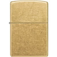 Комплект Zippo Зажигалка Zippo Regular Street Brass 48267 + Подарочная упаковка + Бензин + Кремни
