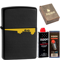 Фото Комплект Zippo Зажигалка Zippo 218 Eyes CLASSIC black matte + Подарочная упаковка + Бензин + Кремни