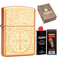 Фото Комплект Zippo Зажигалка Zippo 8496 Armor Constantine + Подарочная упаковка + Бензин + Кремни