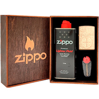 Комплект Zippo Зажигалка Zippo 8496 Armor Constantine + Подарочная упаковка + Бензин + Кремни