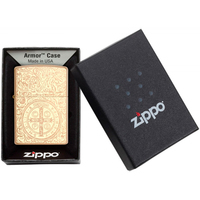 Комплект Zippo Зажигалка Zippo 8496 Armor Constantine + Подарочная упаковка + Бензин + Кремни