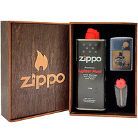 Фото Комплект Zippo Зажигалка Zippo 207 CLASSIC Козак + Подарочная упаковка + Бензин + Кремни