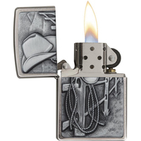 Фото Зажигалка Zippo 24879 COWBOY HAT AND ROPE EMBLEM BRUSHED CHROME